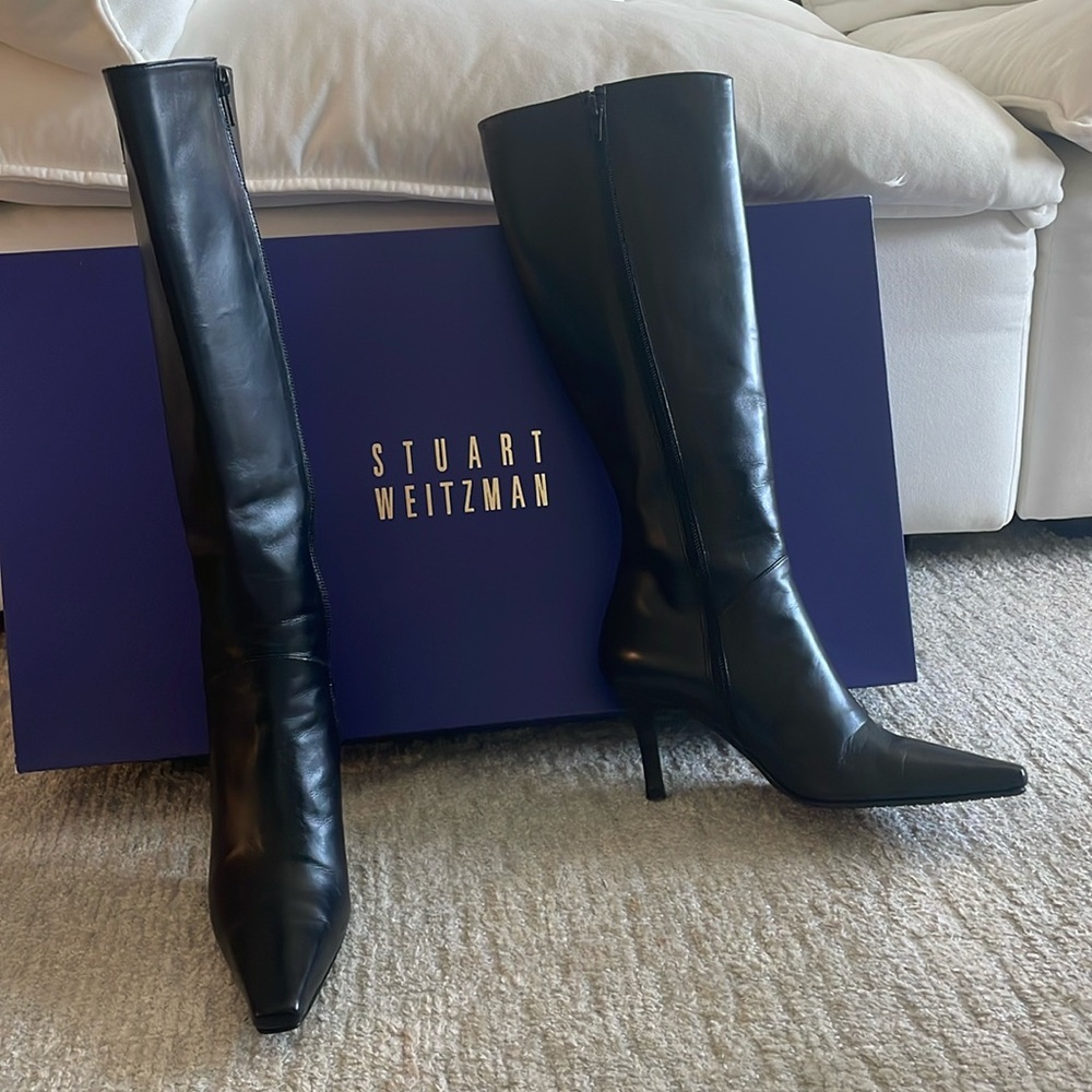 Stuart Weitzman Nicky Black Calf Boots